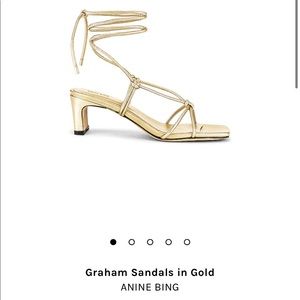 anine bing sandals in gold. size 39. BRAND NEW NWT